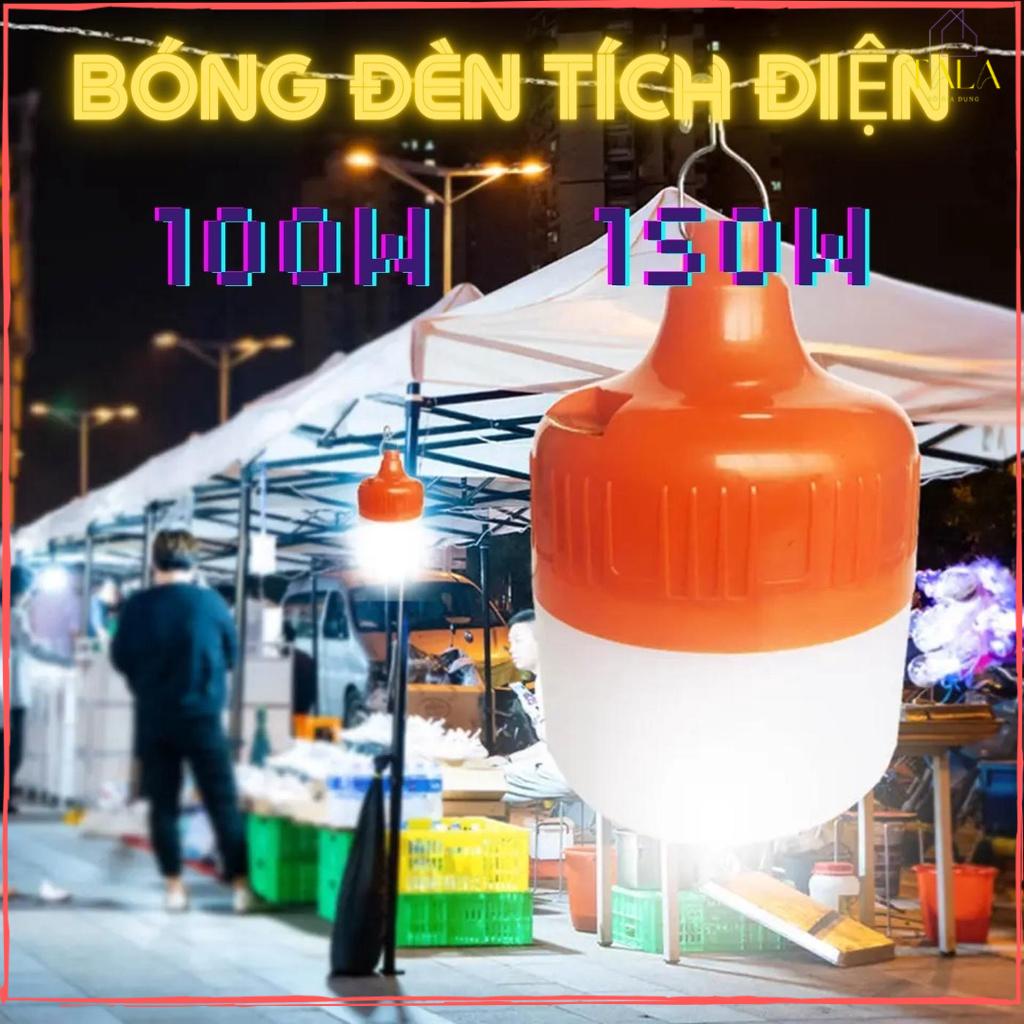 Bóng Đèn LED Tích Điện Công Suất Lớn Sử Dụng Từ 6H-8H Siêu Sáng - 3 Chế Độ Sáng - Bóng Đèn Di Động Có Móc Treo Tiện Lợi