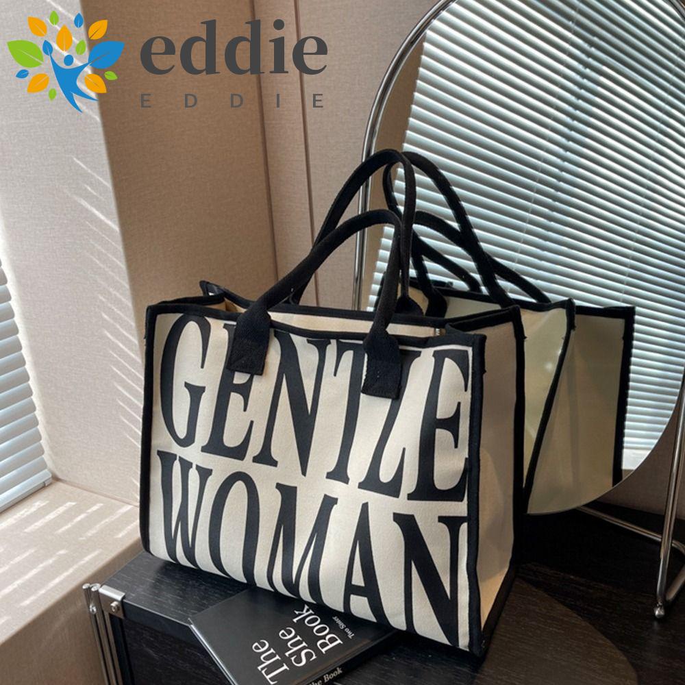 26EDIE Túi Tote Đeo Vai In Chữ Sức Chứa Lớn Siêu Nhẹ Thời Trang Cho Nữ
