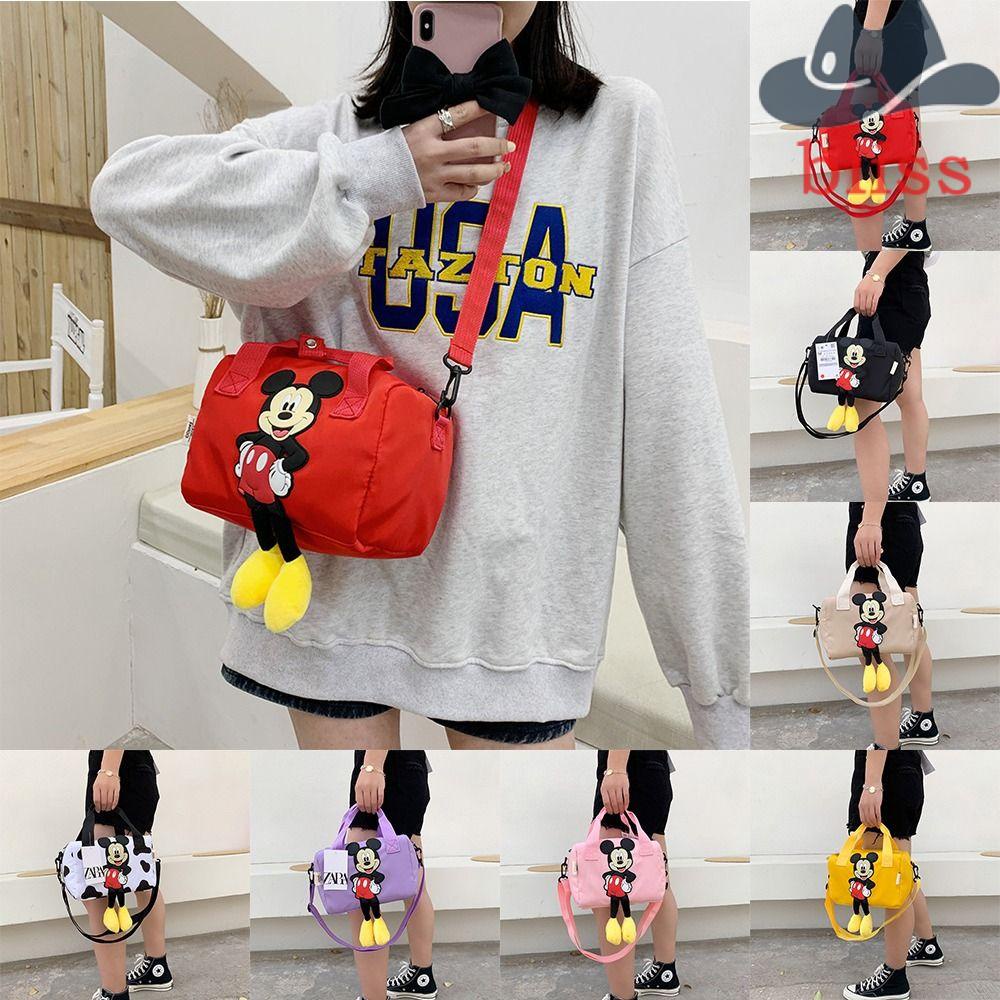 Túi Xách Đeo Vai Bằng Nylon Sức Chứa Lớn In Hình Chuột Hoạt Hình Thời Trang Cho Nữ