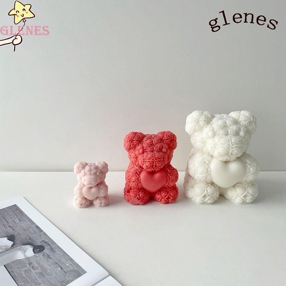 GLENES Khuôn Làm Nến DIY Hình Chú Gấu Dễ Thương