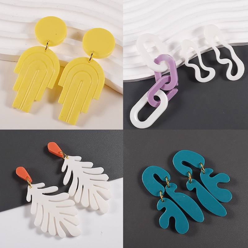 Flgo Khuôn Silicone Làm Bông Tai Epoxy Resin Hình Học Nhiều Kiểu Phù Hợp Diy Maki