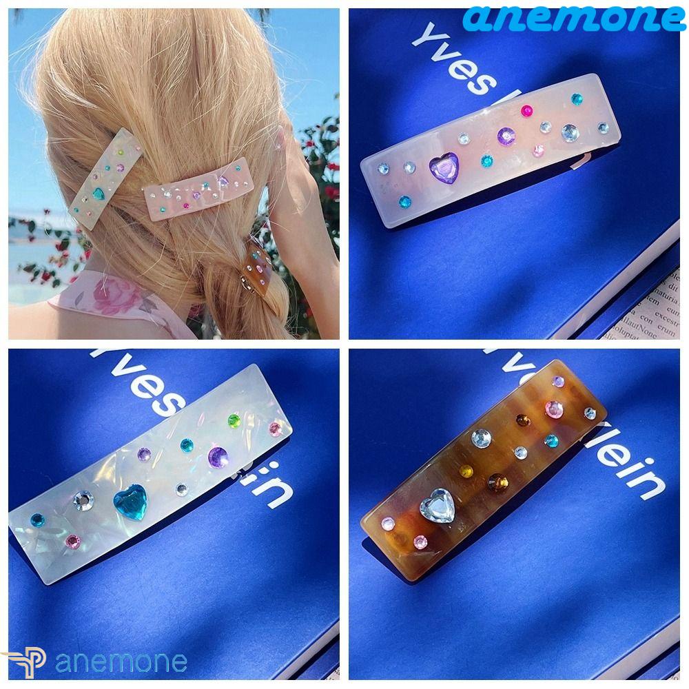 Kẹp Tóc Đính Đá Nhiều Màu Hình Trái Tim Cho Nữ