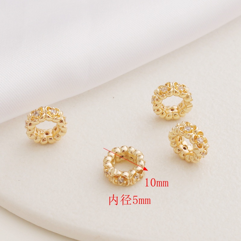 Hạt Xỏ Lỗ Lớn Mạ Vàng 14K Nhiều Màu Sắc Dùng Làm Trang Sức diy