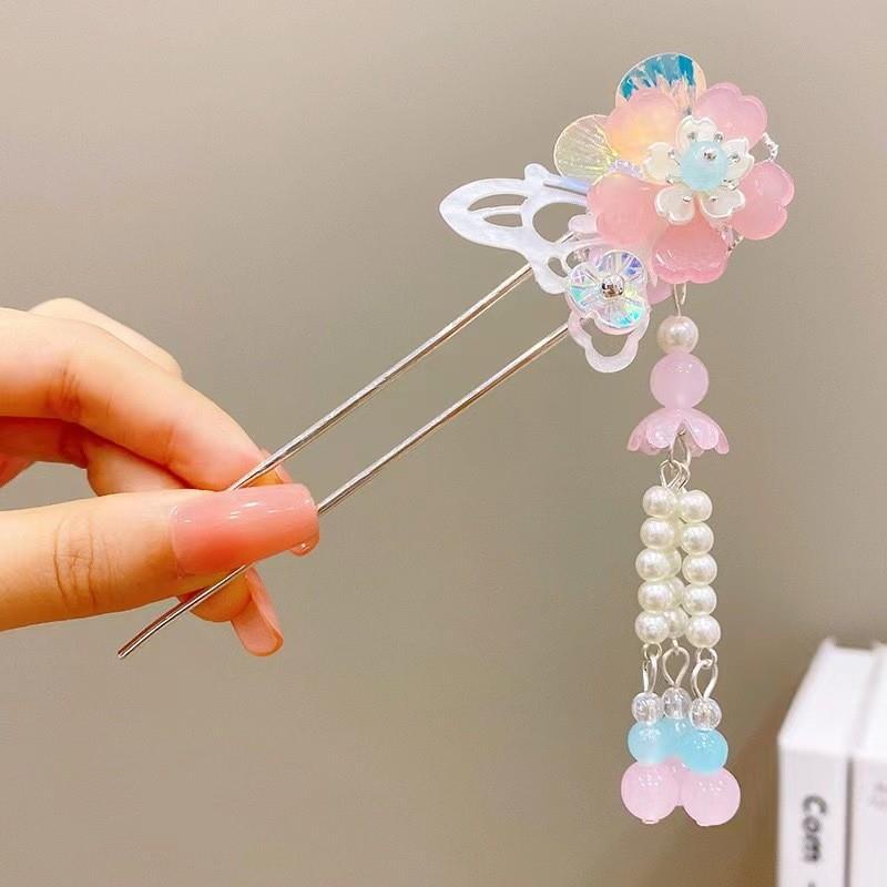 Kẹp Tóc Đính Hoa Phong Cách Cổ Điển Cho Bé Gái