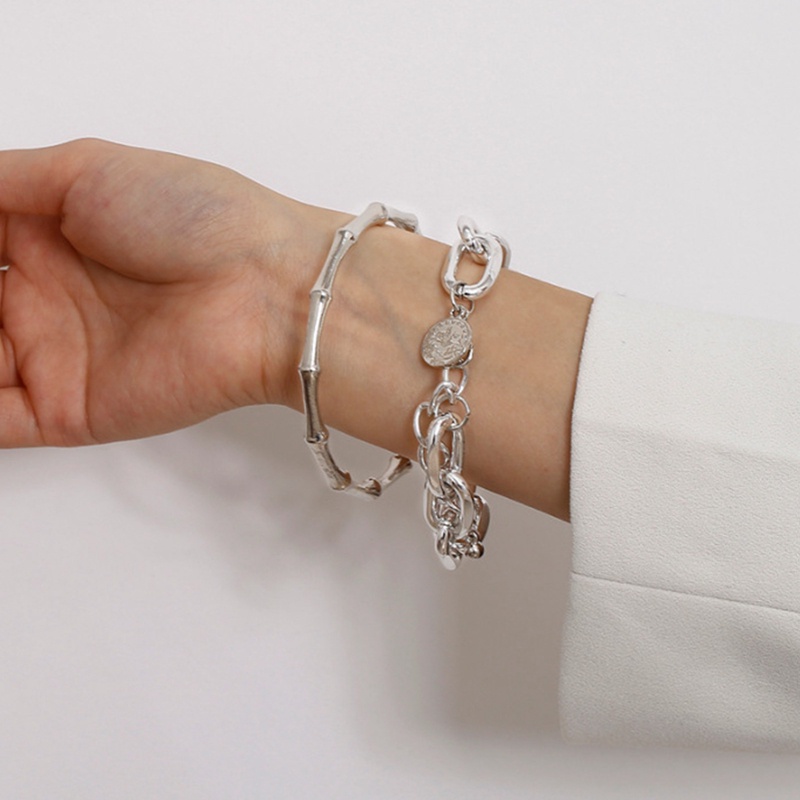 Ygt Set 2 Vòng Tay Chuỗi Hạt Tre Nhiều Lớp Phong Cách Retro Cho Nữ