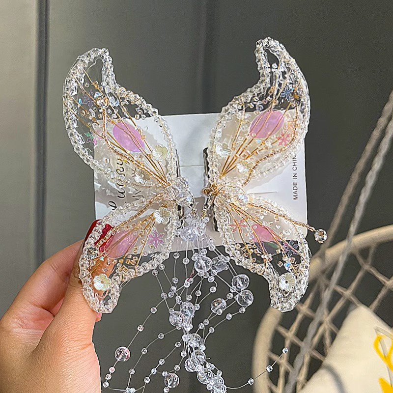 Kẹp Tóc Hình Đôi Cánh Bướm Phong Cách Hanfu Mới Cho Bé Gái