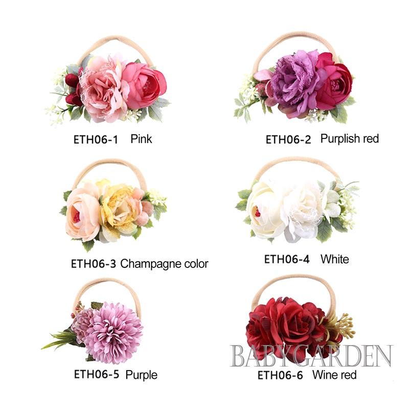 Băng Đô Co Giãn Đính Hoa Thời Trang Dành Cho Bé Gái