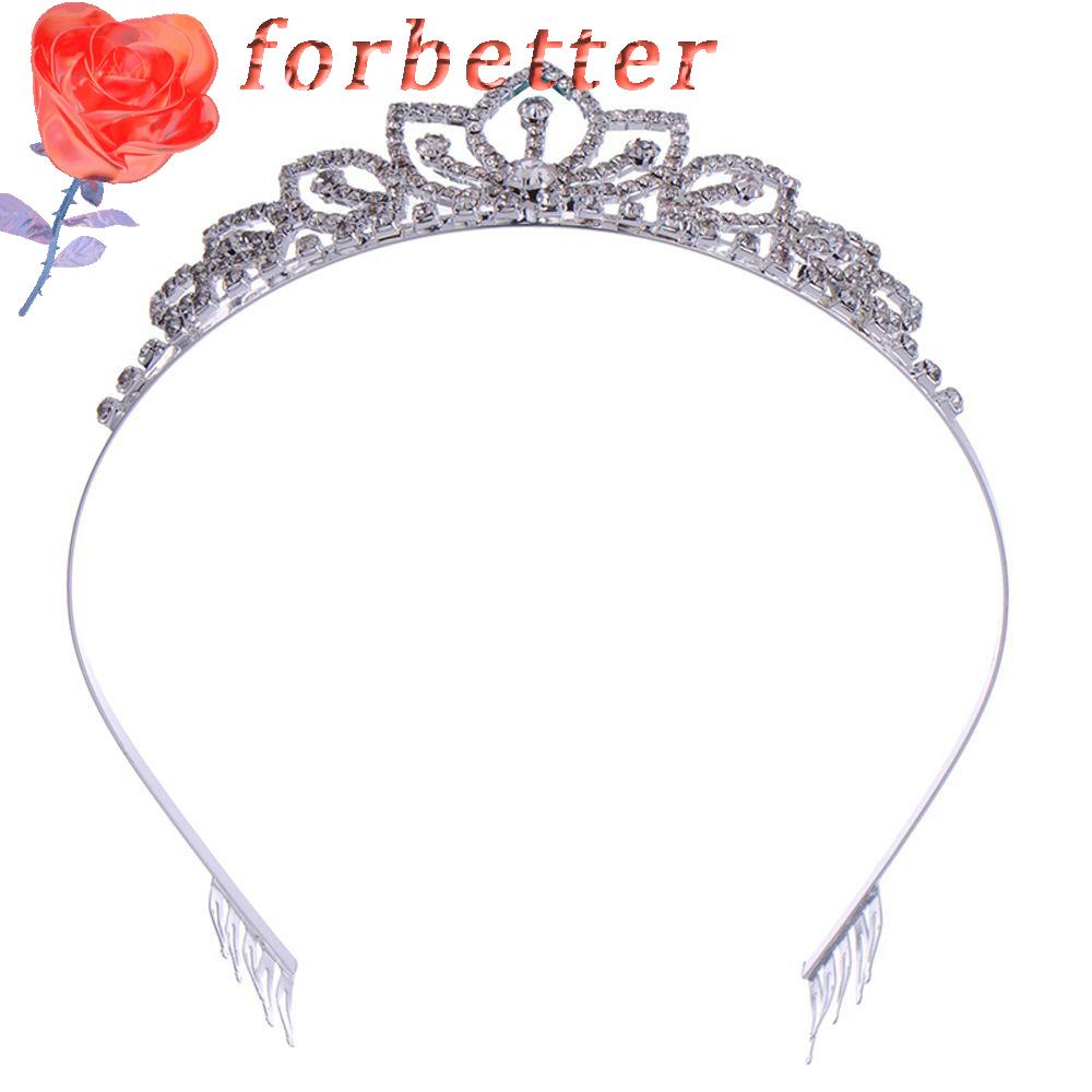 FORBETTER Lược Cài Tóc Hình Vương Miện Đính Đá Lấp Lánh Cho Phái Nữ