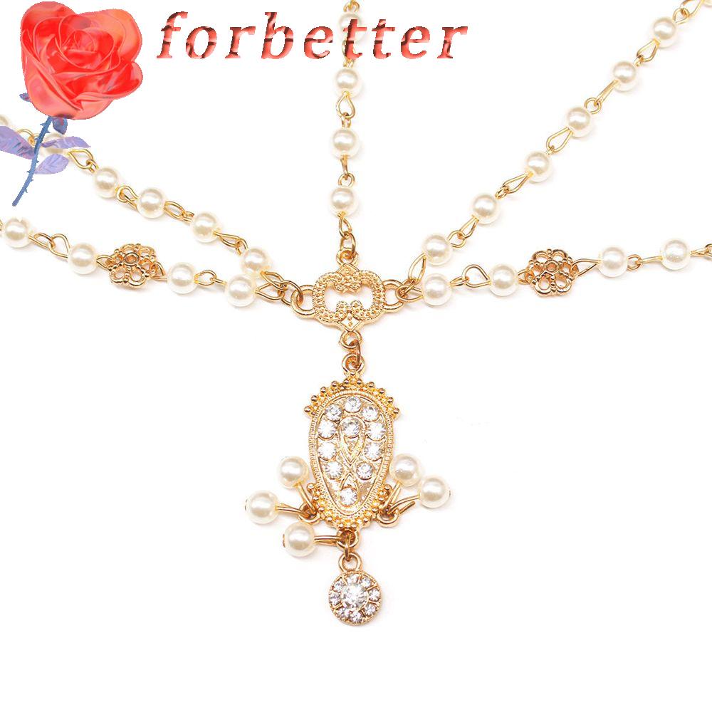 FORBETTER Cài Tóc Đính Hạt Và Tua Rua Nhiều Lớp Phong Cách Retro Cho Cô Dâu