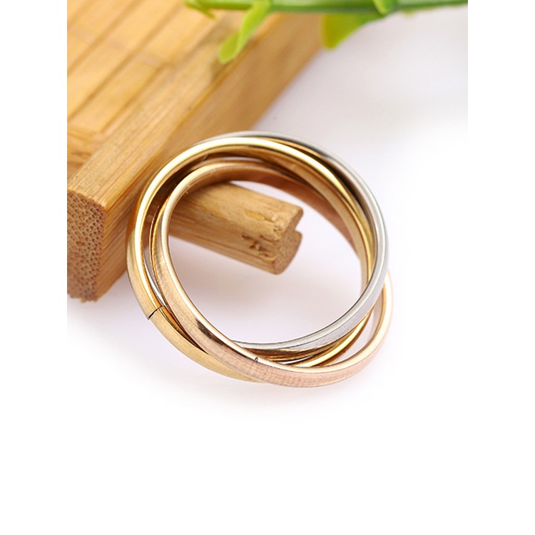 Ygt Set 3 Nhẫn Đính Hôn Bằng Thép Không Gỉ Cổ Điển Dành Cho Nữ