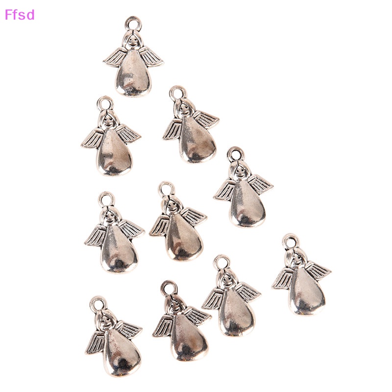 {Ffsd} Set 50 Mặt Dây Chuyền Bạc Hình Thiên Thần Tây Tạng DIY Làm Trang Sức Bán Chạy