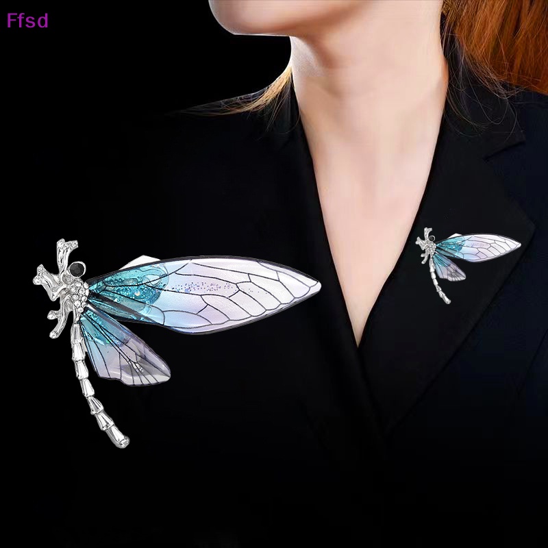 {Ffsd} Ghim Cài Áo Bằng Acrylic Trong Suốt Hình Chuồn Chuồn Đôi Cánh Thời Trang Dành Cho Nữ