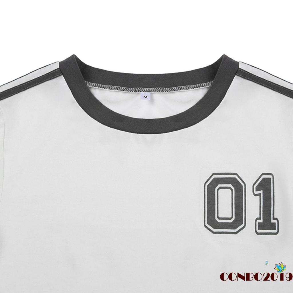 Áo Thun Tay Ngắn Cổ Tròn In Số Thời Trang Đường Phố Mùa Hè Cho Nữ