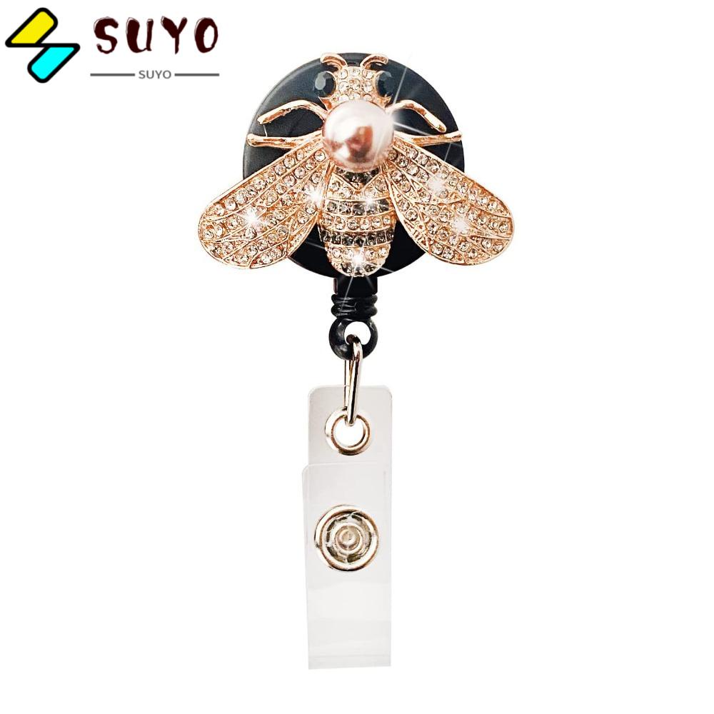 SUYO Móc Khóa Bằng ABS Có Thể Thu Gọn Dùng Đựng Thẻ Id Tiện Dụng