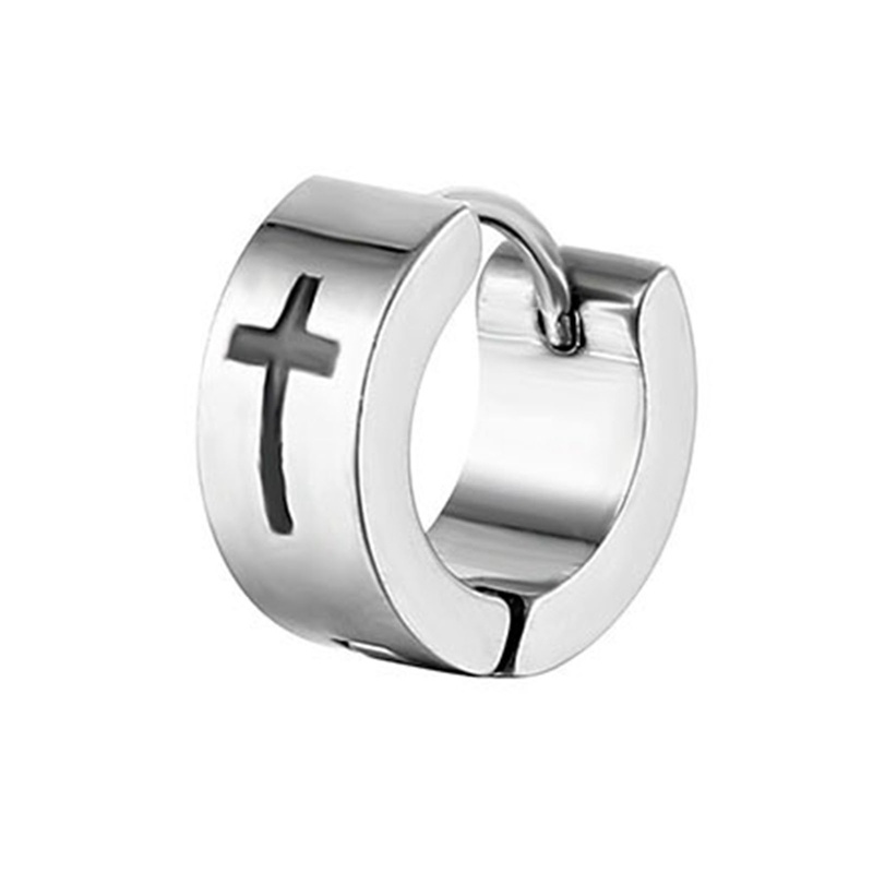 1 Khuyên Tai Hình Thánh Giá Bằng Thép Không Gỉ