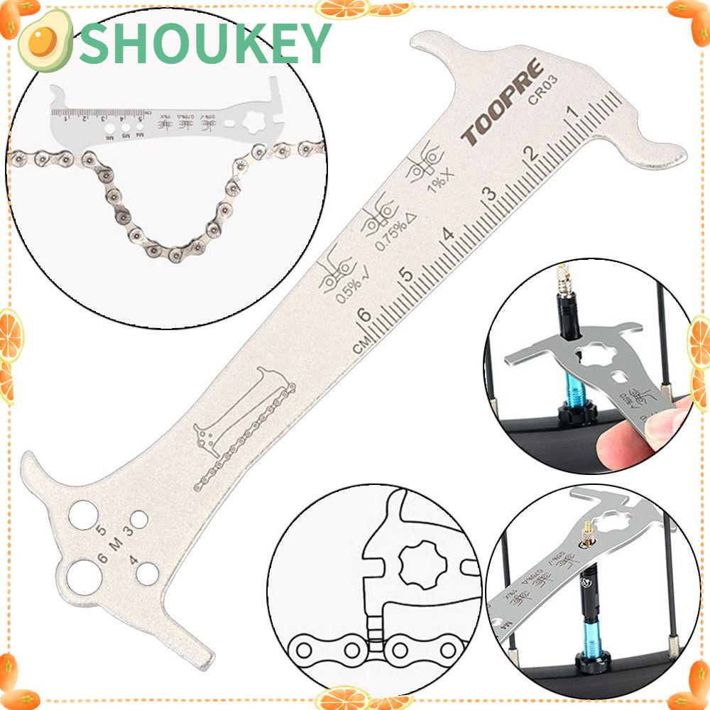 SHOUKEY Thước Đo Dây Xích Xe Đạp 6 Trong 1 Bằng Thép Không Gỉ Bền Bỉ