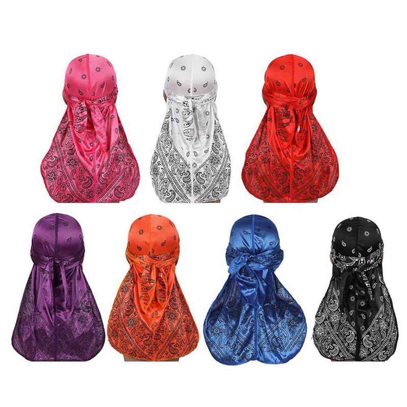 Designer Mũ Durag Cap Lưỡi Trai Lụa Cao Cấp Thiết Kế Gợn Sóng Doo Rags