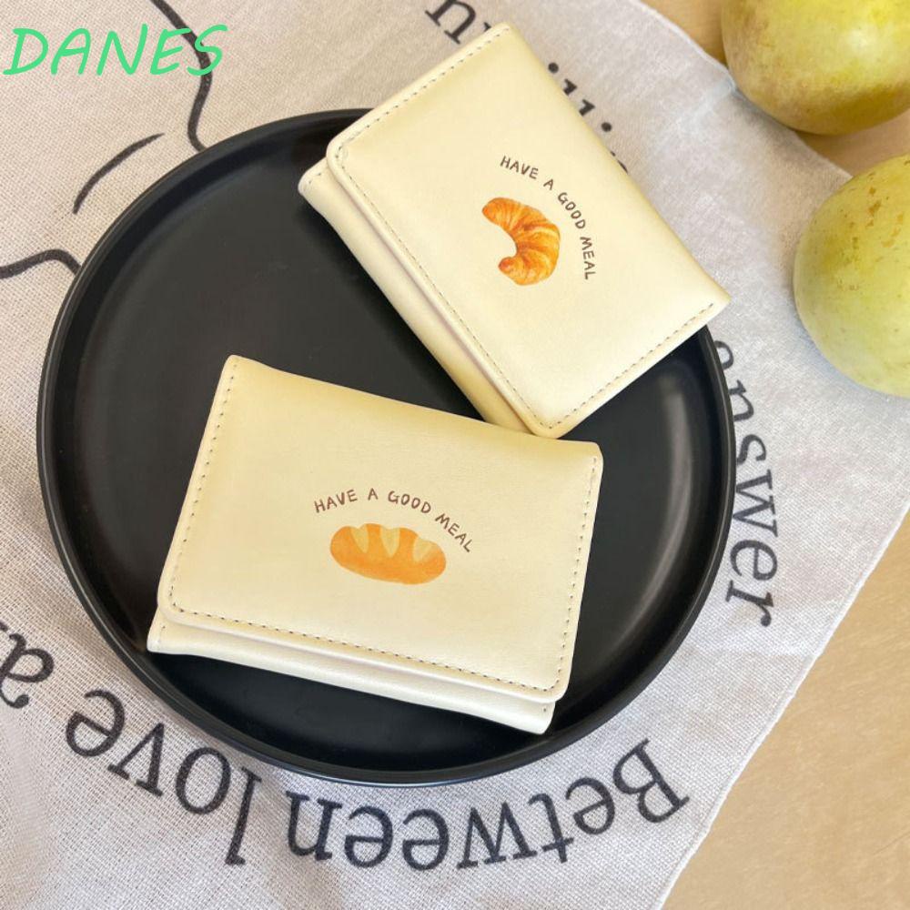 DANES Ví Đựng Thẻ Bằng Da PU Nhỏ Gọn Họa Tiết Hoạt Hình Cho Nữ