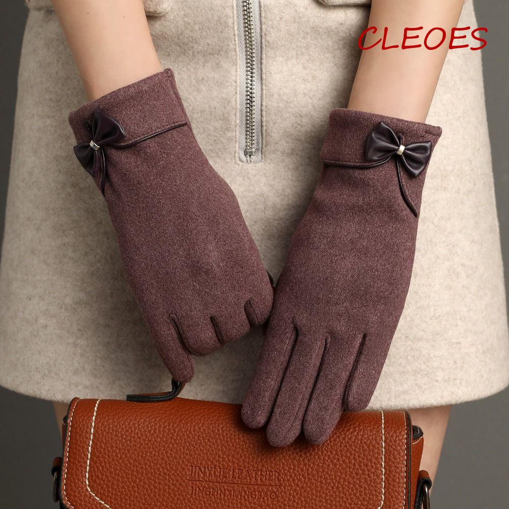 CLEOES Găng Tay Da Lộn Mềm Mại Thời Trang Cho Nữ