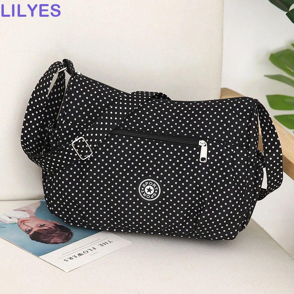 LILYES Túi Đeo Chéo Vai Sức Chứa Lớn Họa Tiết Chấm Bi In Chữ Thời Trang Cho Nữ