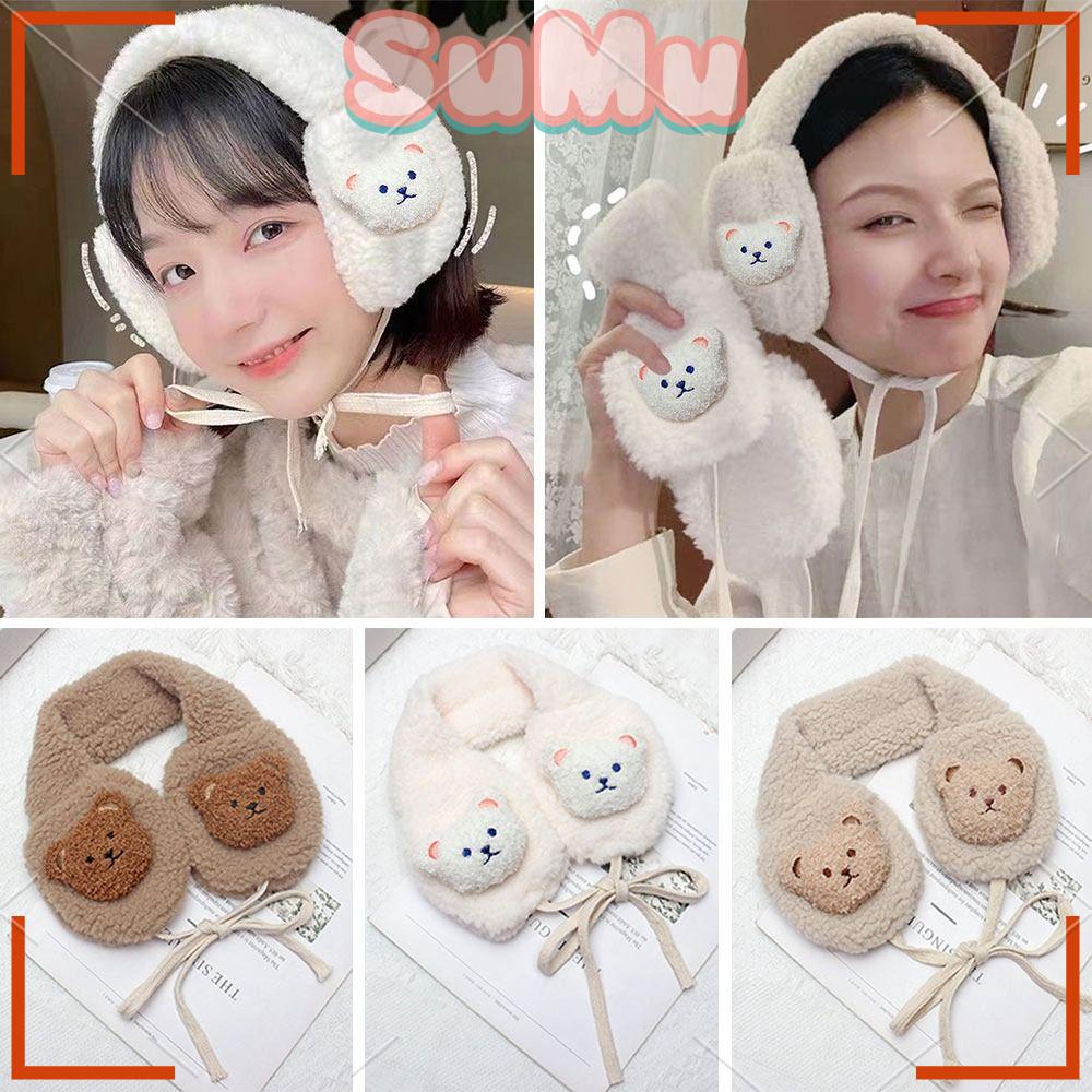 SUMU Bông Chụp Tai Giữ Ấm Mềm Mại Kiểu Dáng Đáng Yêu