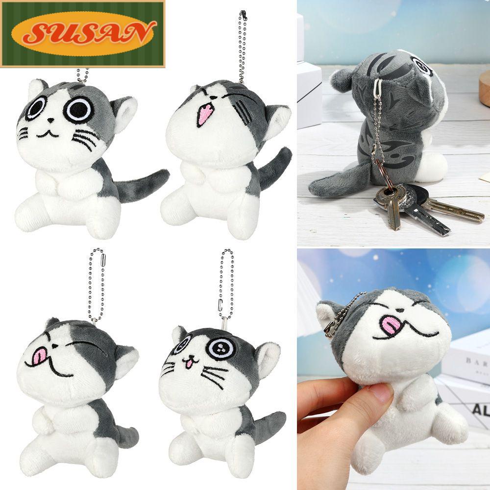 SUSANS Móc Khóa Hình Mèo Bông Dễ Thương