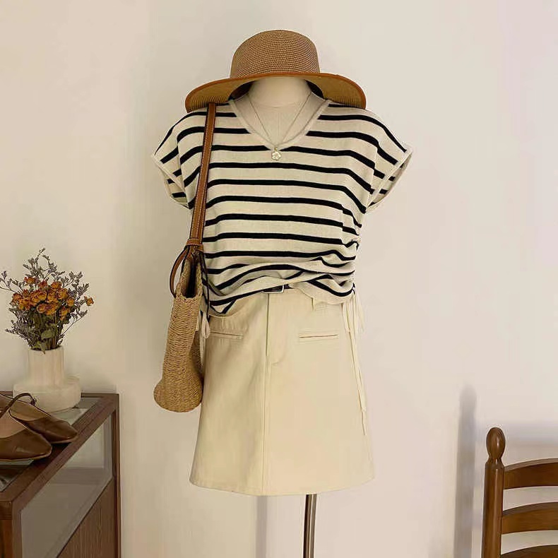 Áo Thun 100% Cotton Tay Ngắn Phong Cách Hàn Quốc Cho Nữ