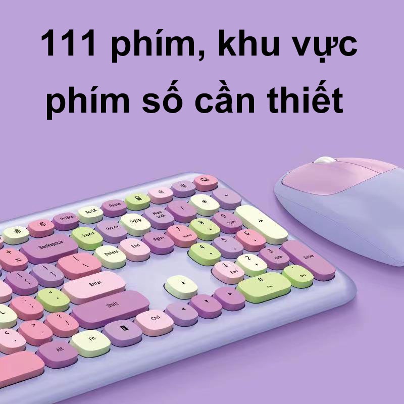 Bộ Bàn Phím Không Dây Mofii 666 110 Phím Colorful Tương Thích Windows/MacOS
