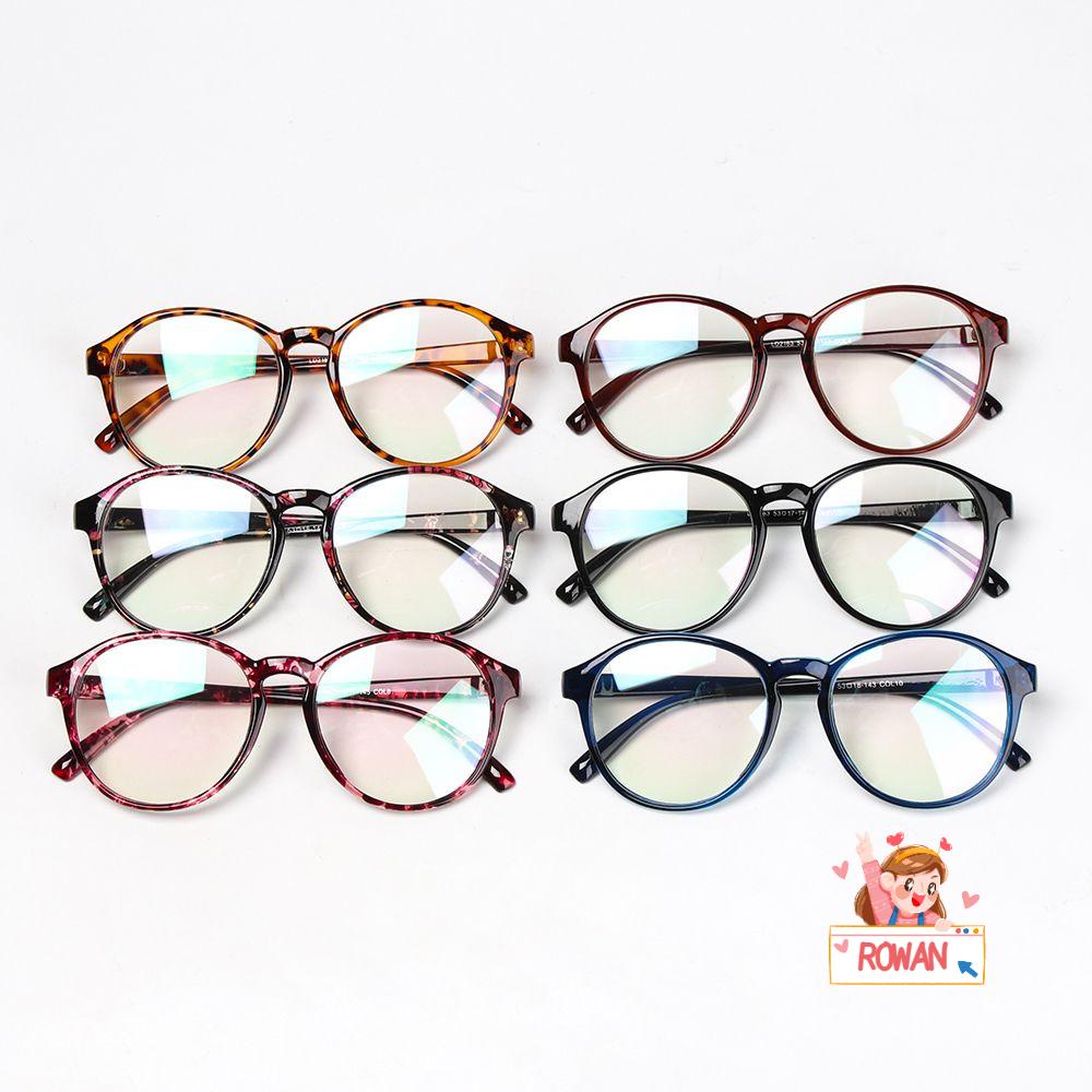 ROWANS Mắt Kính Gọng Tròn Bằng Nhựa Siêu Nhẹ Phong Cách Retro Thời Trang Cho Nam Nữ