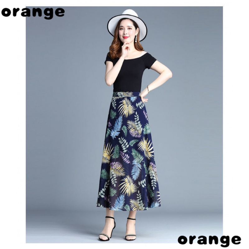 Chân Váy Chiffon Dài Dáng Chữ a Lưng Cao In Họa Tiết Hoa Thời Trang Mùa Hè 2022 Cho Nữ Trung Niên