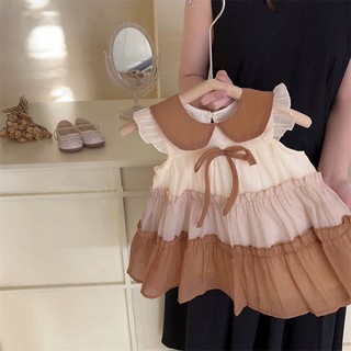  Hàng Có Sẵn Đầm Công Chúa Phối Màu Thời Trang Mùa Hè Hàn Quốc Cho Bé Gái
