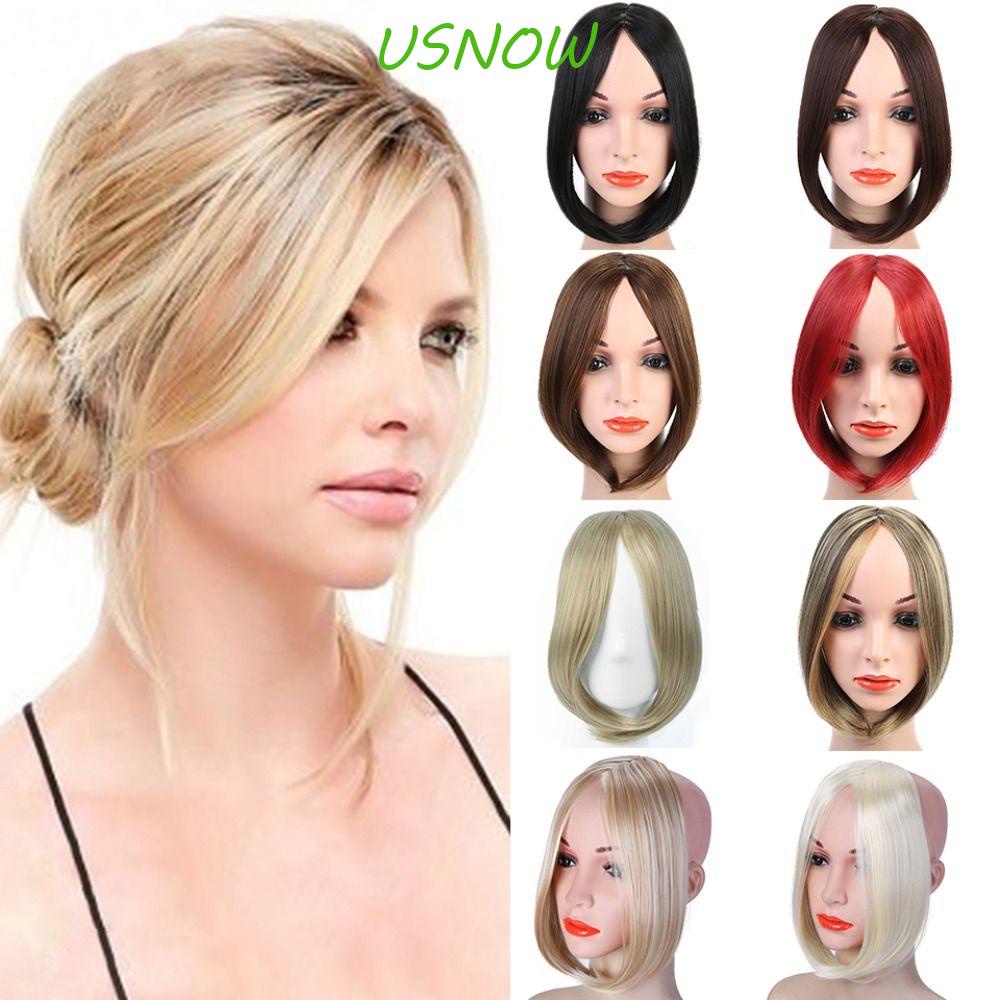 USNOW Kẹp Tóc Mái Bằng Sợi Tổng Hợp Màu Nâu Vô Hình Chất Lượng Cao Cho Nữ Giới