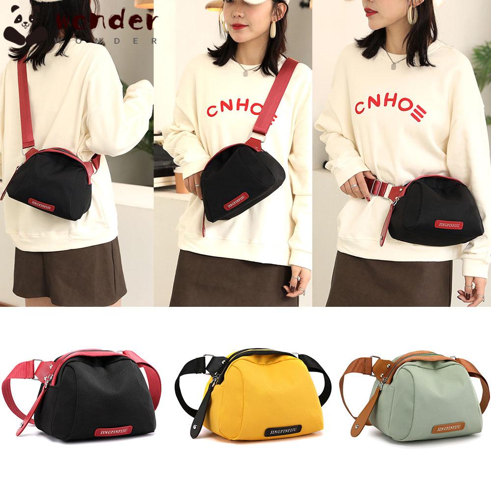 WONDER Túi Đeo Vai Chéo Vải Canvas Cỡ Lớn Hình Vỏ Sò Dễ Thương