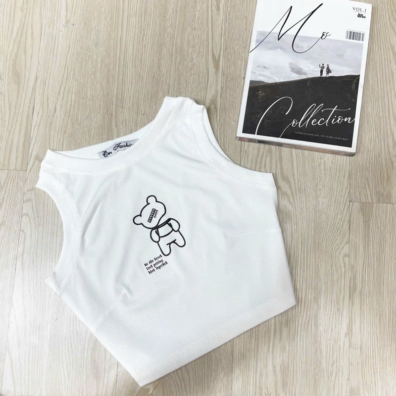 ÁO Thun 3 lỗ Sát Nách Croptop in hình gấu alohashop91