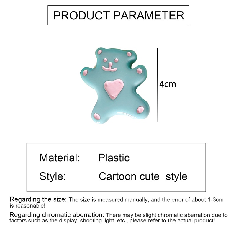 Kẹp tóc hình gấu hoạt hình dễ thương cho nữ acrylic