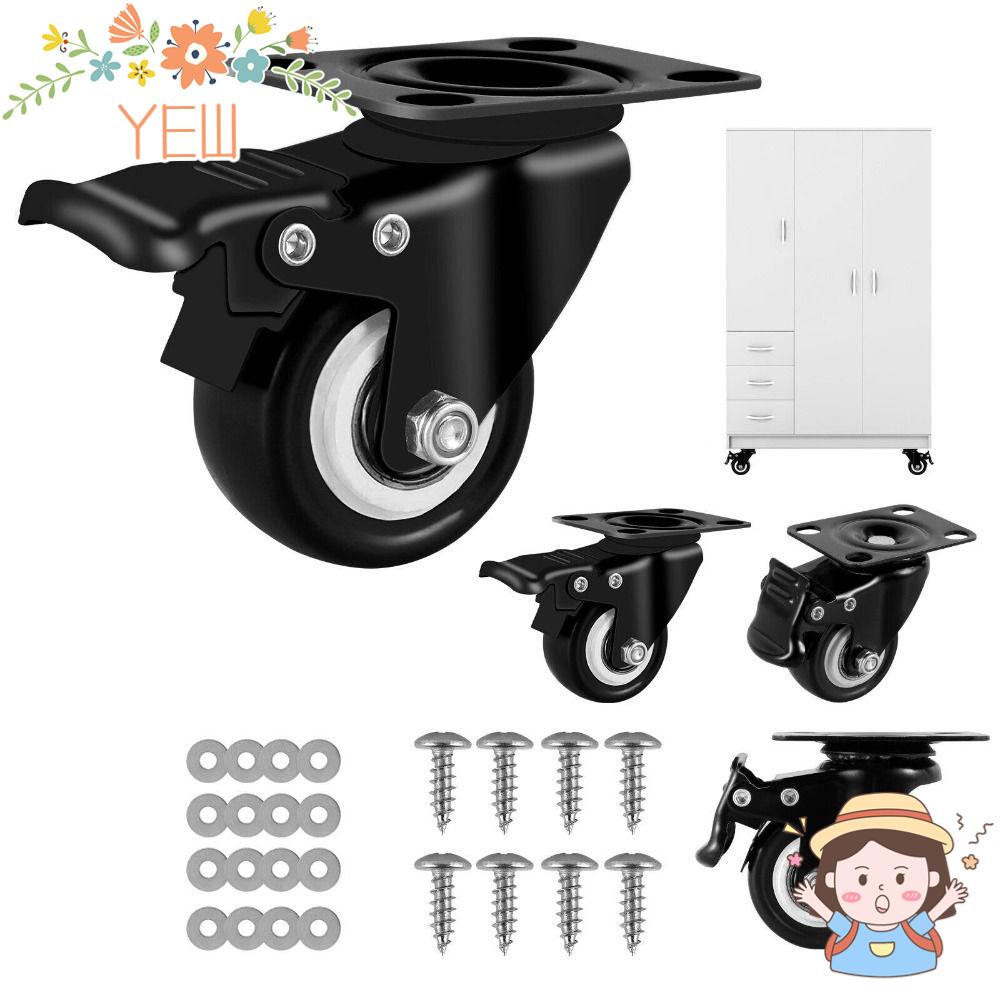 Bộ 4 Bánh Xe Ròng Rọc 2 Inch Bằng Kim Loại Bền Bỉ Cho Xe Đẩy Hành Lý