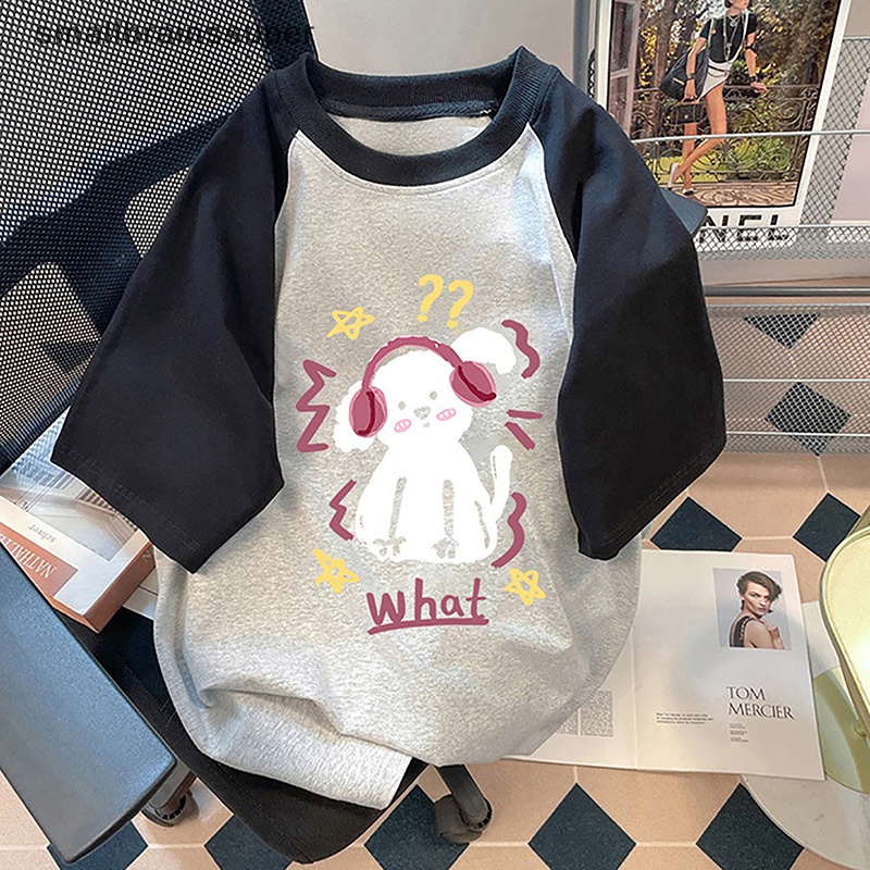 Áo Thun Tay Ngắn Cổ Tròn In Họa Tiết Phong Cách Retro Mỹ Thời Trang Mùa Hè Cho Nữ SBS