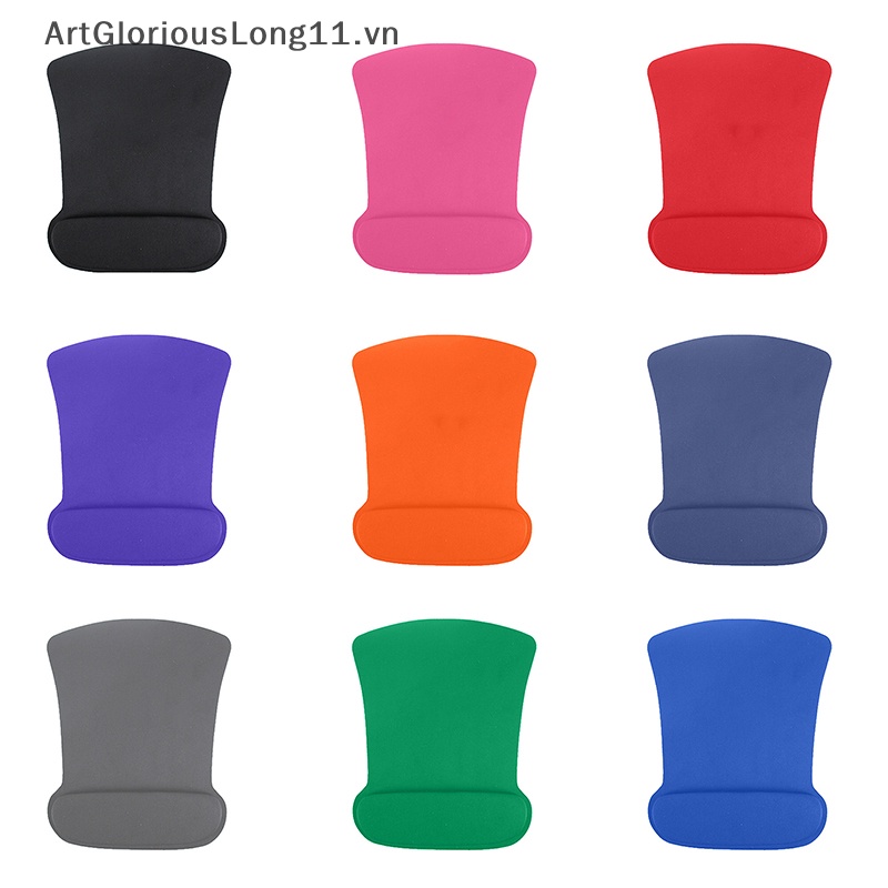 Tấm Lót Chuột Có Đệm Kê Cổ Tay Chống Trượt Màu Sắc Trơn Dành Cho Game Thủ