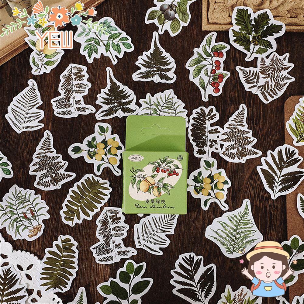 YEW Set 46 Sticker Dán Trang Trí Nhật Ký Phong Cách Vintage