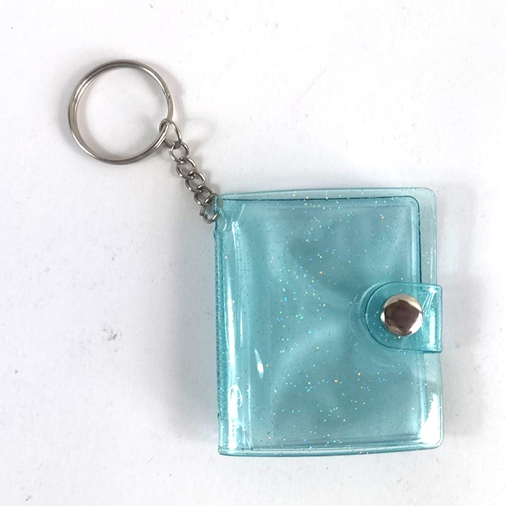 Album Đựng Thẻ 1 / 2 Inch Mini Bằng PVC Trong Suốt Kèm Móc Khóa Và 16 Thẻ Tiện Dụng