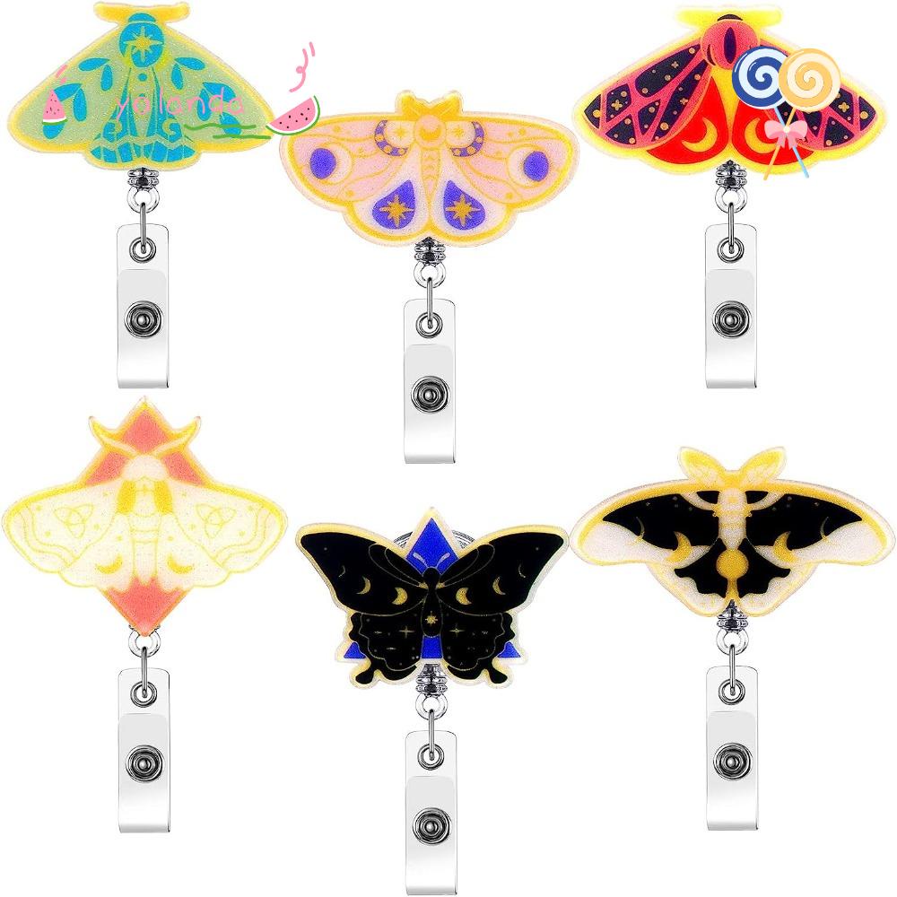 YOLA Set 6 Móc Khóa Hình Bướm Bằng Nhựa Nhiều Màu Có Thể Thu Gọn Siêu Bền Tiện Dụng Cho Văn Phòng