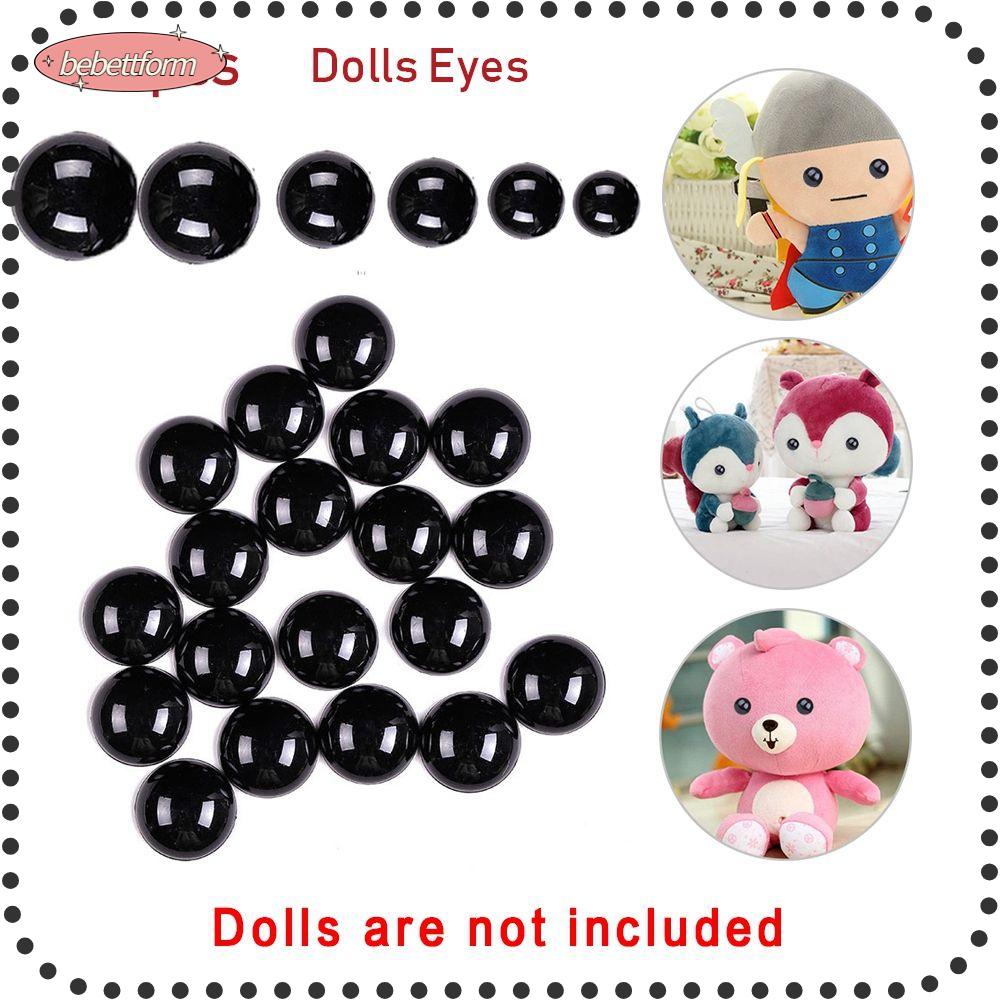Bebetterm 100Pcs Fashion Black Safety Doll Eyes Plastic DIY Baby Kids 3-12mm Plush Toy Bears Needle Felting Decoration