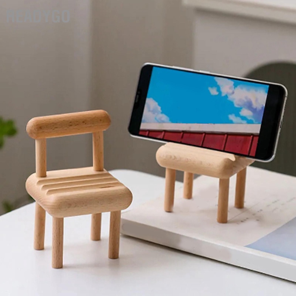ReadyGo Có hàng sẵn Ghế Gỗ Giá Đỡ Điện Thoại Mini Hình Dễ Thương Cho Mobilephone ĐTDĐ Thông Minh