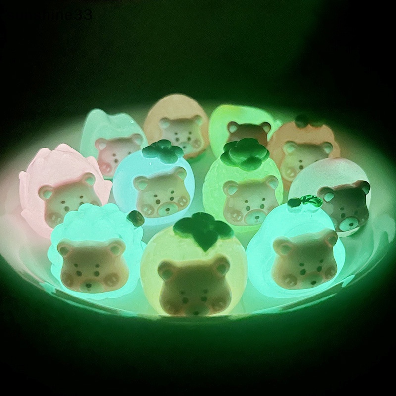 Gấu Bông Trái Cây Mini Bằng Resin Phát Sáng Nhiều Màu Sắc Trang Trí Tiểu Cảnh DIY