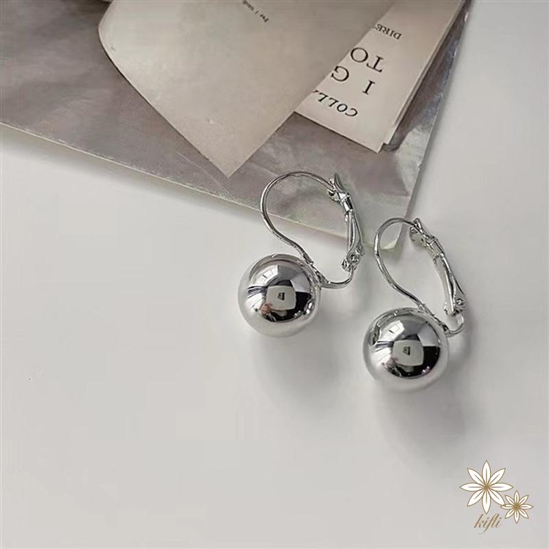 Khuyên Tai Kim Loại Đính Bóng Kim Loại Phong Cách Retro Cá Tính Sang Trọng