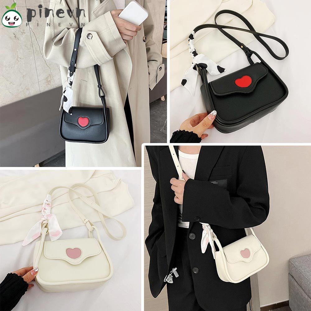 PINEVN Túi Đeo Chéo Da PU Nắp Gập Cho Nữ