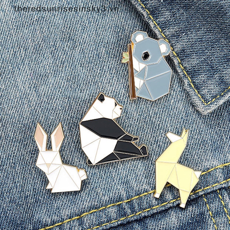 # # Ghim Cài Áo Hình Động Vật Thời Trang Tráng Men Hình Gấu Trúc Koala Alpaca Thỏ Cổ Áo Túi Xách