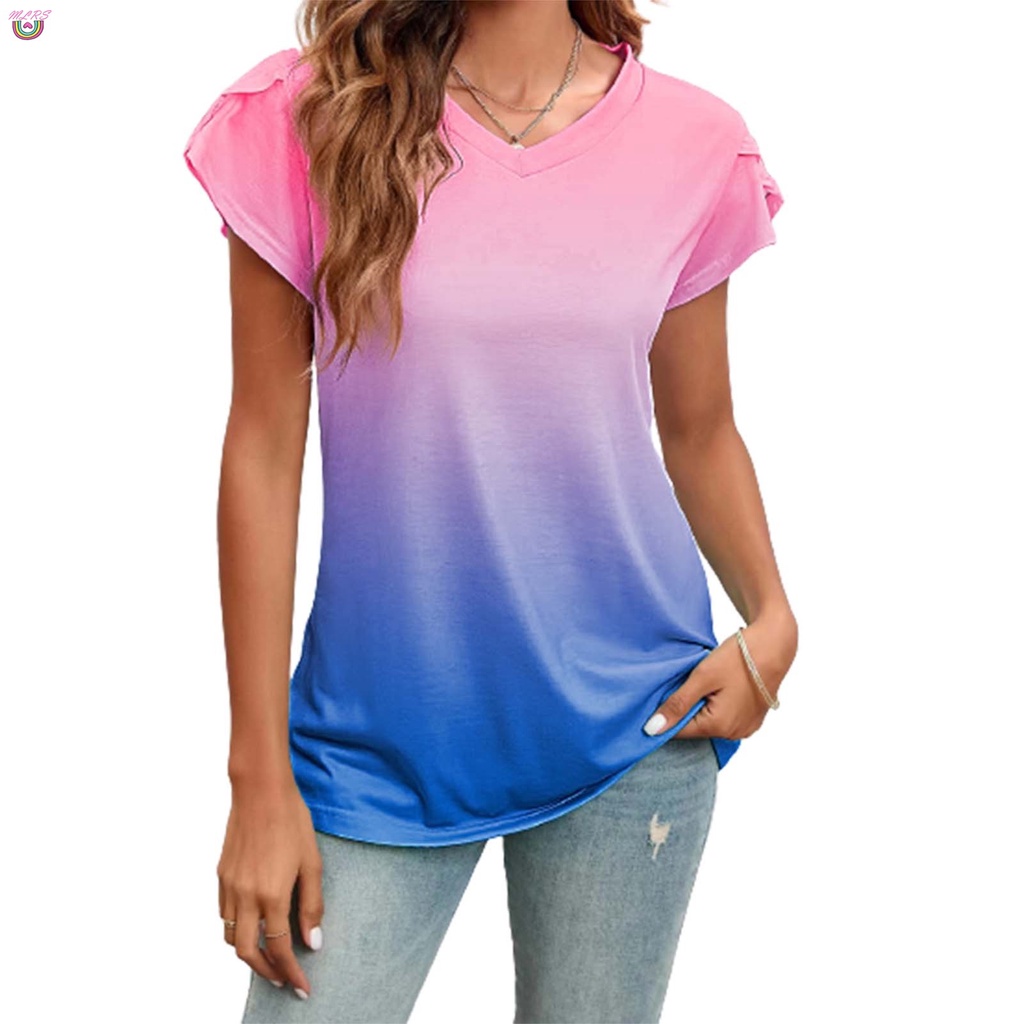 Áo Kiểu Mềm Mại Tay Cánh Hoa Thời Trang Mùa Hè Cho Nữ