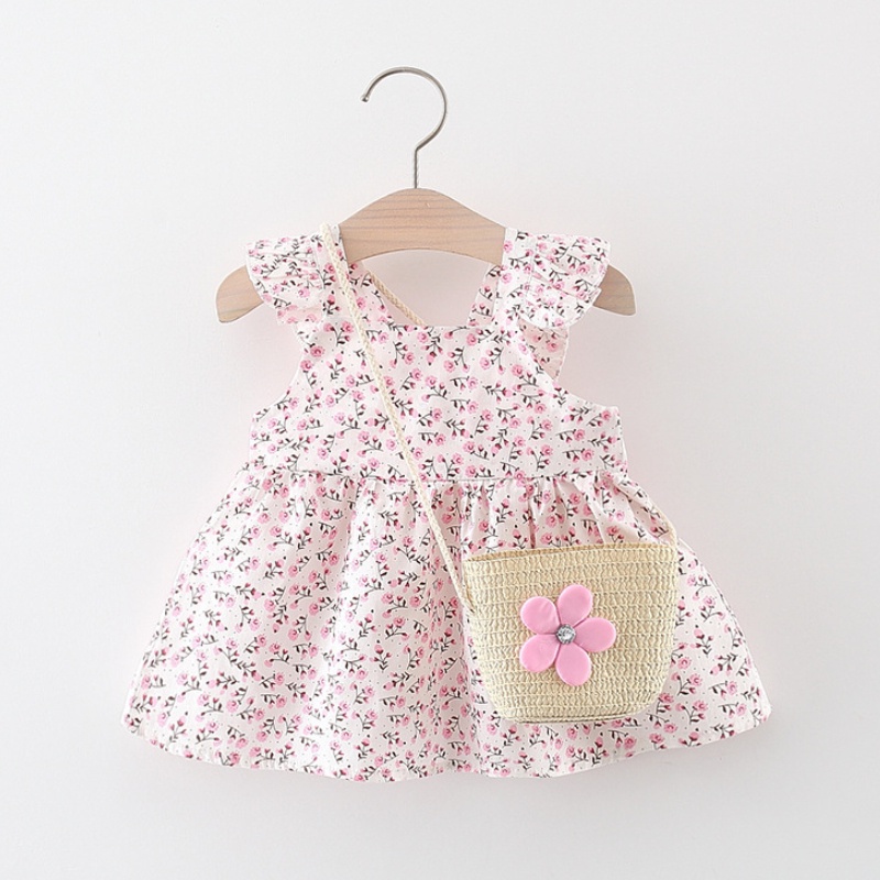 Đầm Công Chúa Mùa Hè Bằng Cotton Tay Bay In Hoa Mẫu Mới 2023 Dành Cho Bé Gái