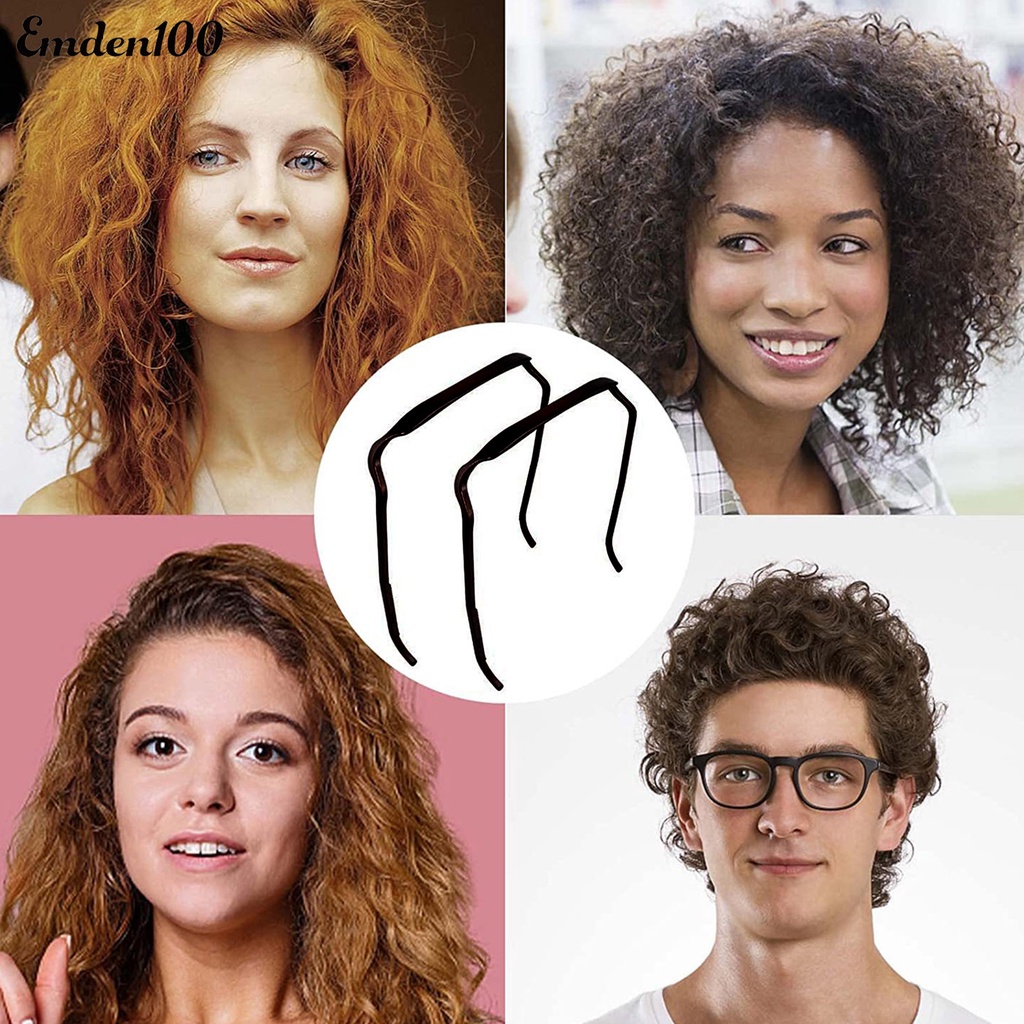 Bộ 2 Băng Đô Cài Tóc Hình Vuông Màu Trơn Không Làm Tổn Thương Tai Chắc Chắn Cố Định Thời Trang